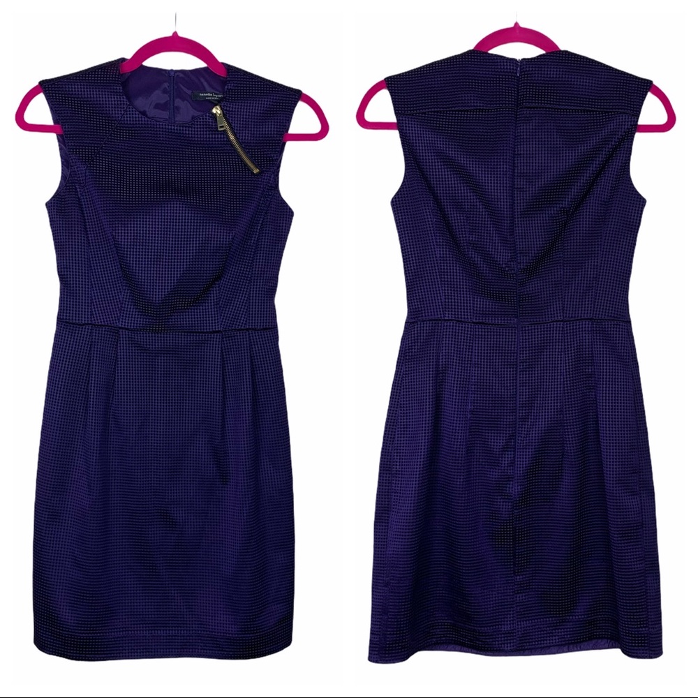 Nanette Lepore Zipper Neckline Purple Sheath Dress